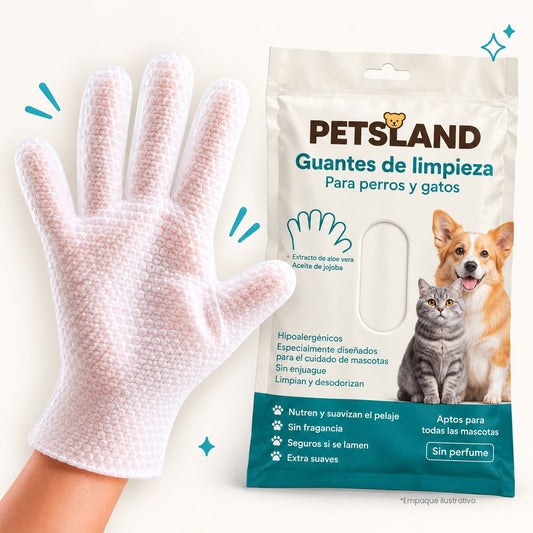 Guantes de limpieza Petsland para perros y gatos