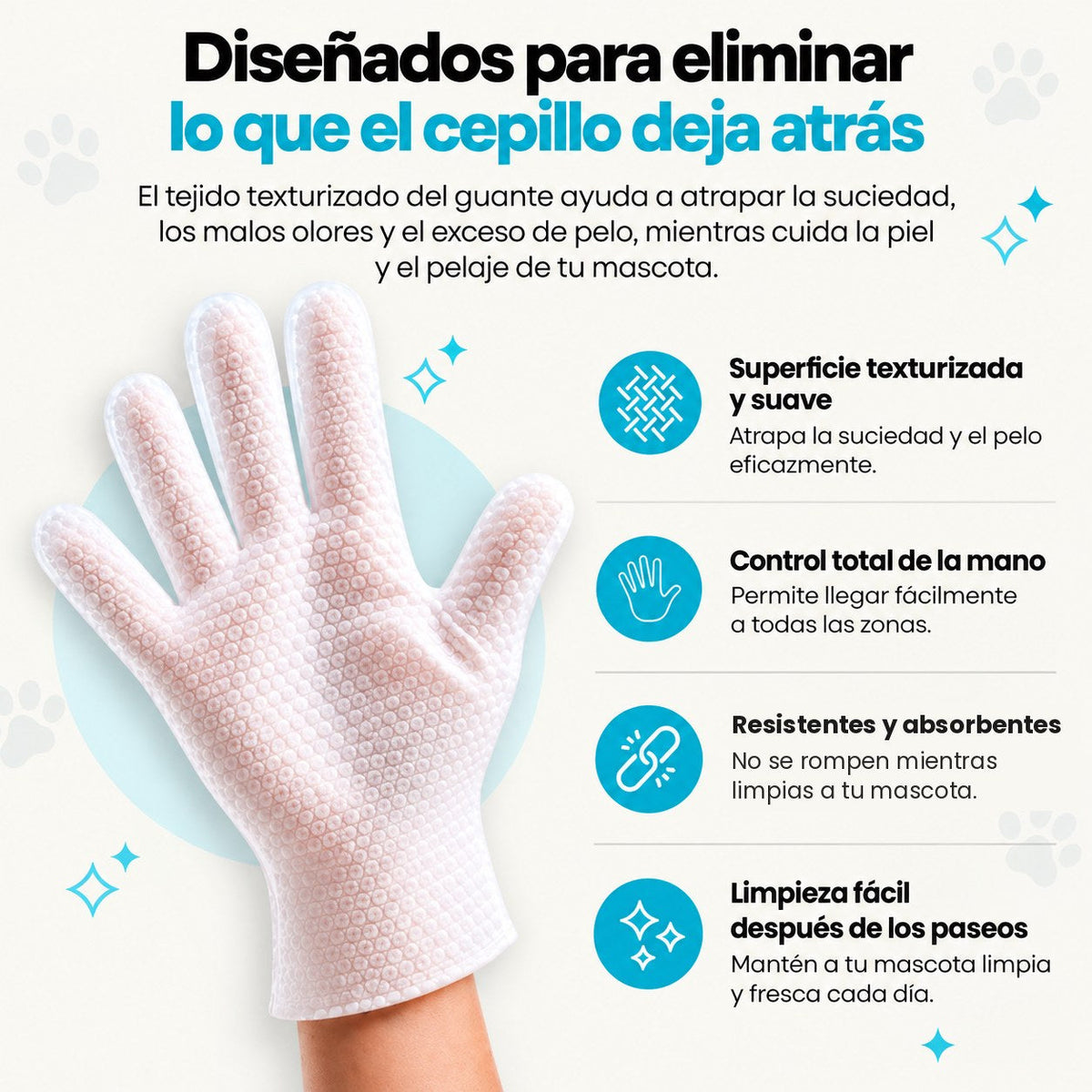 Tejido texturizado que atrapa suciedad y pelo